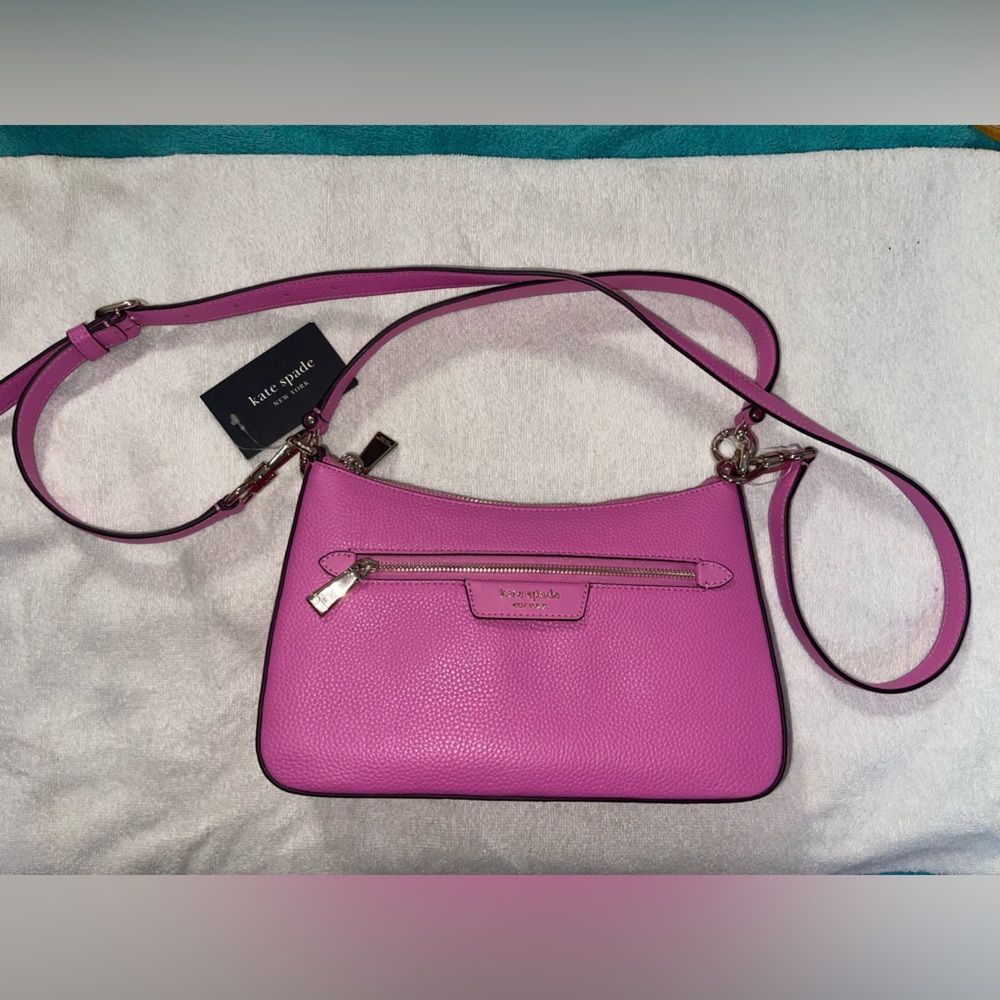 Kate Spade Pink Leather Crossbody Bag with Adjustable Strap